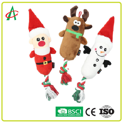 Игрушки собаки веревочки плюша машины EN71 Washable с рождеством Squeaker