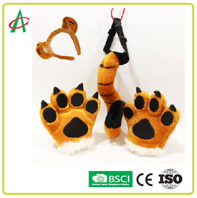 Игрушка плюша кабеля, лапок и Hairband чучел тигра BSCI BPA свободная